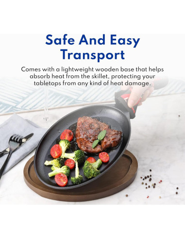 Juego de Fajitas de Hierro Fundido New Star 1028614 25.4x17.8cm