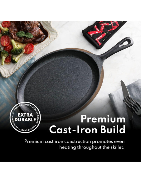 Juego de Fajitas de Hierro Fundido New Star 1028614 25.4x17.8cm