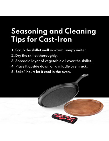 Juego de Fajitas de Hierro Fundido New Star 1028614 25.4x17.8cm