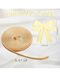 30 Marcadores de Bebida con Lazo Dorado y Cinta de Terciopelo 2