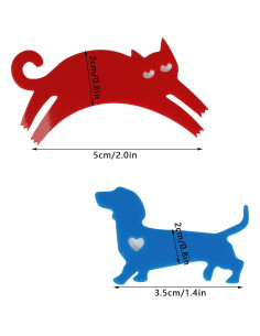 Marcadores de Copas de Vino Zerodis, 24pcs Silicona Gato y Perro 2