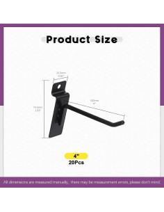 Ganchos de Slatwall Swpeet 10.16 cm 20 Pcs Alta Resistencia 2