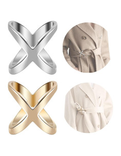 Anillo de Bufanda SYWDUDUCLT para Mujeres - Oro y Plata, 2 Pcs