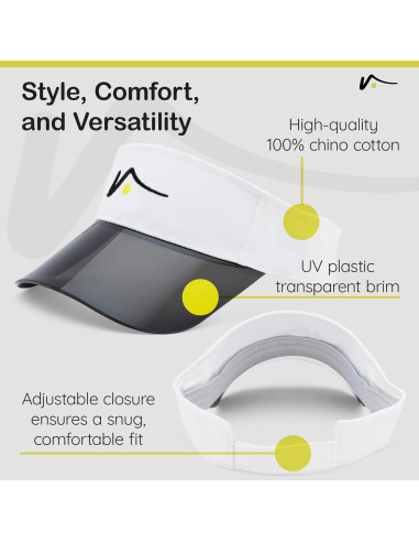 Visera Deportiva VISTO UV Transparente Ajustable Algodón 100%