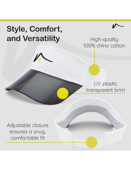 Visera Deportiva VISTO UV Transparente Ajustable Algodón 100%