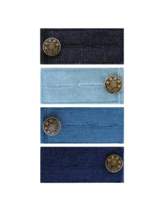 Extensores de Botón para Pantalones QHAJRYYC - 4 Pcs Mezclilla