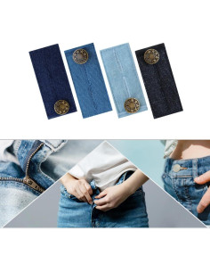 Extensores de Botón para Pantalones QHAJRYYC - 4 Pcs Mezclilla 2