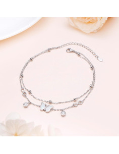 Tobillera Ajustable Plata Esterlina 925 Infinito Mariposa 2
