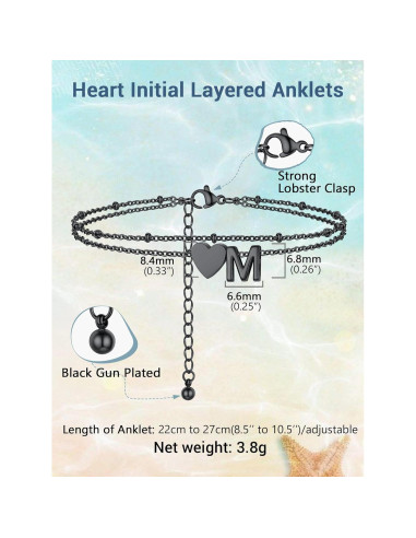 Brazalete de Tobillo Iniciales Prosteel Ajustable Acero Inoxidable