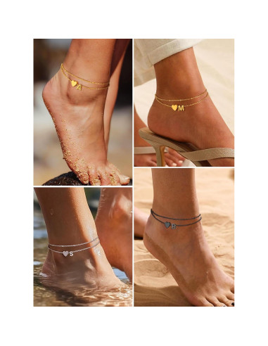 Brazalete de Tobillo Iniciales Prosteel Ajustable Acero Inoxidable