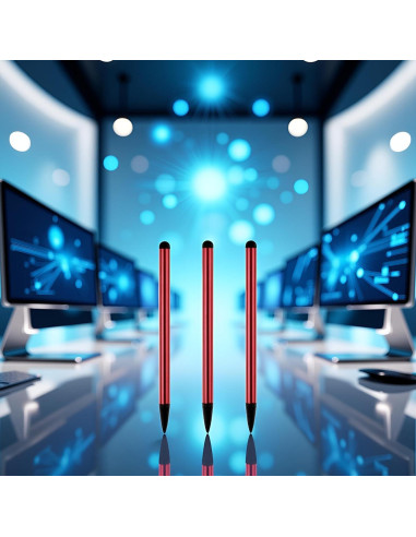 Set de 3 Plumas Estilográficas Rojas Fansoftiks para Pantallas Táctiles