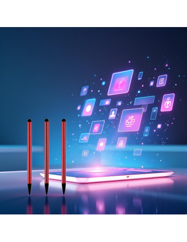 Set de 3 Plumas Estilográficas Rojas Fansoftiks para Pantallas Táctiles