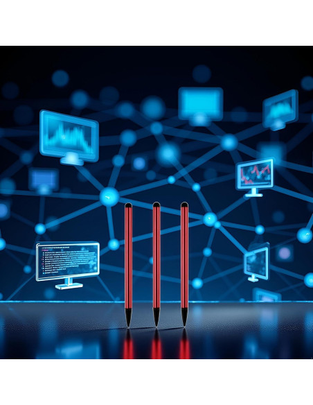 Set de 3 Plumas Estilográficas Rojas Fansoftiks para Pantallas Táctiles