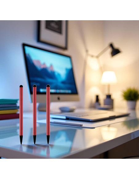Set de 3 Plumas Estilográficas Rojas Fansoftiks para Pantallas Táctiles