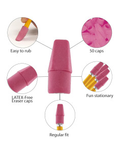 Borrador Rosa Superior BAZIC 50 Unidades Sin Látex 2