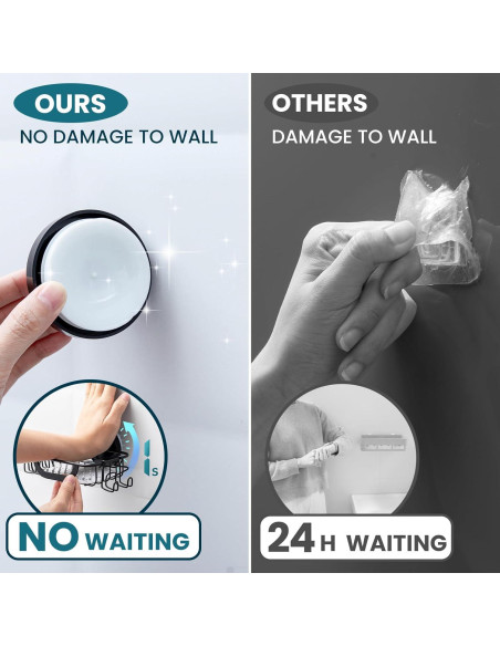 Soporte para Jabón TAILI con Ventosa y Ganchos Negro