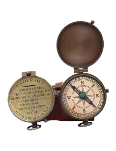Brújula de Navegación WOANIN con Estuche de Cuero 50mm