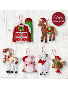 Kit de Ornamentos de Fieltro Bucilla Navidad 6 Piezas 9.5x10.2cm 2