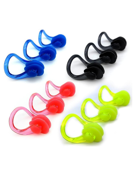 Clips de Nariz para Nadar Zooshine 12 PCS Silicona Brillante