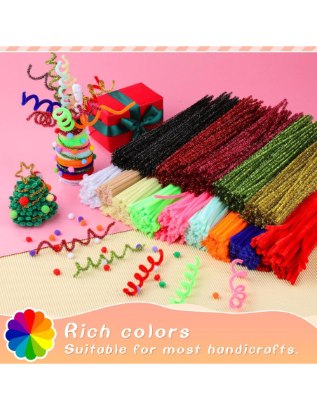 100 Limpiapipas Chenille Durazno Giwrmu para Manualidades