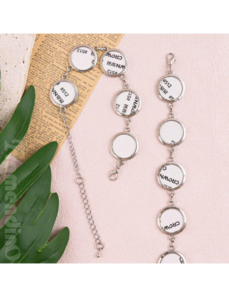 Pulseras de Sublimación Framendino 4 Pack Ajustables Plata