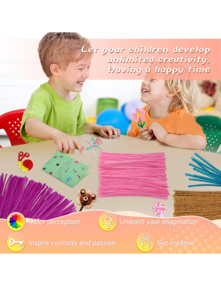 100 Limpiapipas Chenille Durazno Giwrmu para Manualidades