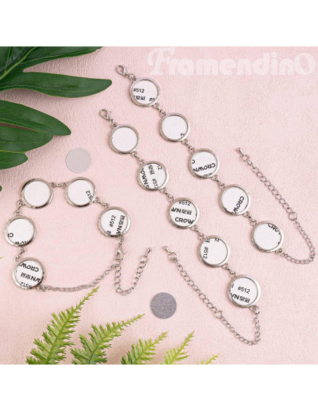 Pulseras de Sublimación Framendino 4 Pack Ajustables Plata