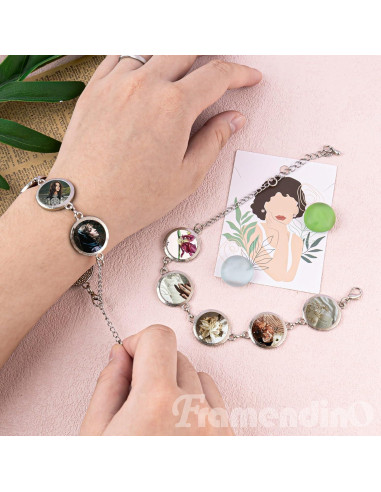 Pulseras de Sublimación Framendino 4 Pack Ajustables Plata