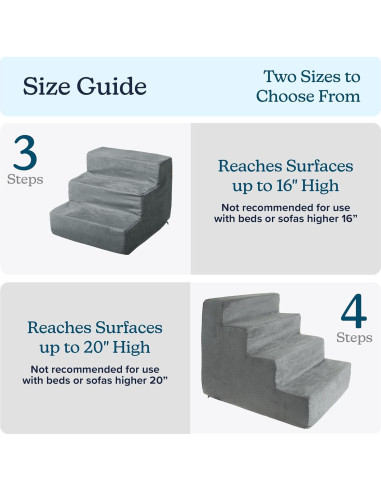 Escaleras para Mascotas 3 Pasos PETMAKER - Antideslizantes Gris