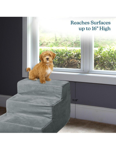 Escaleras para Mascotas 3 Pasos PETMAKER - Antideslizantes Gris