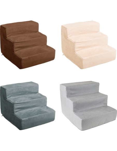 Escaleras para Mascotas 3 Pasos PETMAKER - Antideslizantes Gris
