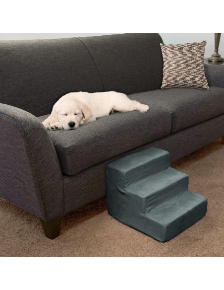 Escaleras para Mascotas 3 Pasos PETMAKER - Antideslizantes Gris