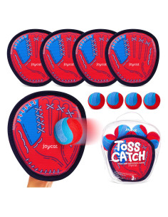 Juego de Lanzar y Atrapar JoyCat - 4 Palas y 4 Pelotas para Niños