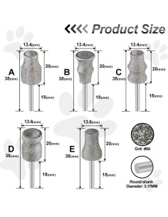 Puntas de Amoladora de Uñas FOCSTOL - 5 Piezas 3mm 2