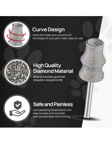 Puntas de Amoladora de Uñas FOCSTOL - 5 Piezas 3mm