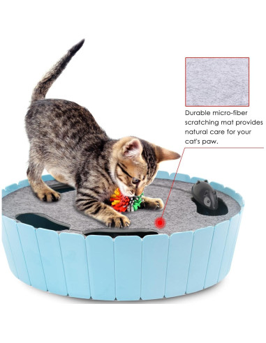 Juguete Interactivo para Gatos Pawaboo Teaser Automático Azul