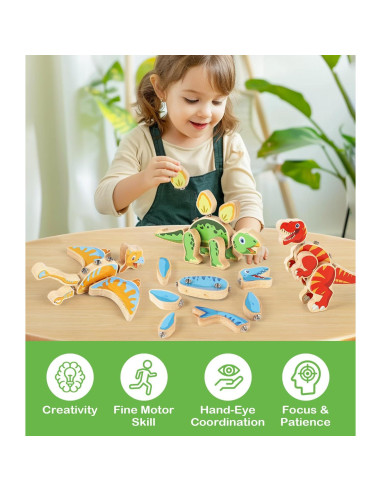 Juguete de Construcción de Dinosaurios GLEEHAPY - 30 Piezas