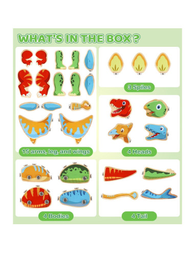 Juguete de Construcción de Dinosaurios GLEEHAPY - 30 Piezas