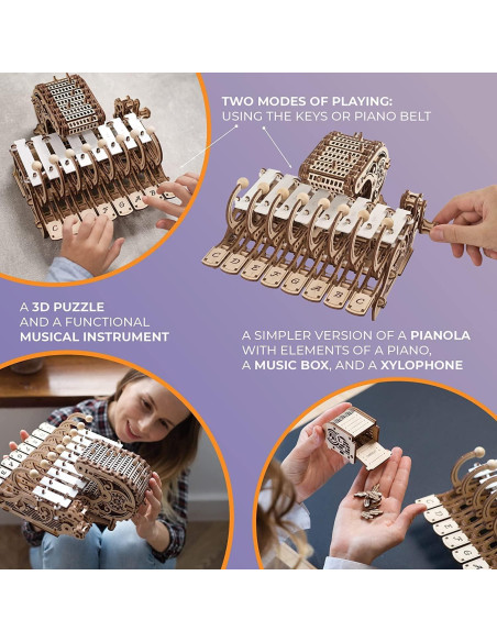 Rompecabezas 3D UGEARS Celesta Mecánica Musical - 573 Piezas
