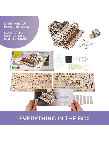 Rompecabezas 3D UGEARS Celesta Mecánica Musical - 573 Piezas