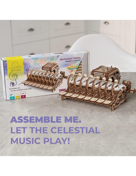 Rompecabezas 3D UGEARS Celesta Mecánica Musical - 573 Piezas