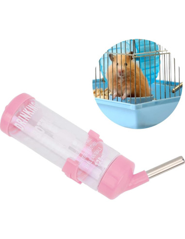 Botella de Agua para Hamsters Pssopp 125ml Sin Goteo
