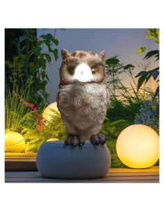 Estatua de Jardín Solar Búho Genérico 20x14x11 cm Decoración