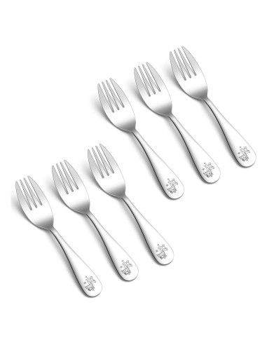 Juego de 6 Tenedores para Niños TeamFar - Acero Inoxidable Seguro