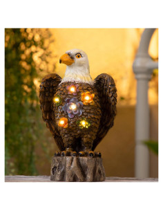Estatua de Jardín Águila Marrón TAKE ME con Luz Solar