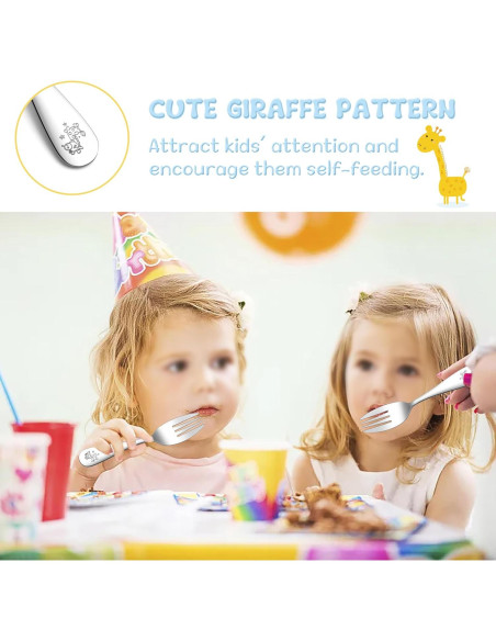 Juego de 6 Tenedores para Niños TeamFar - Acero Inoxidable Seguro