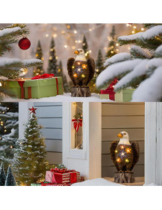 Estatua de Jardín Águila Marrón TAKE ME con Luz Solar 2