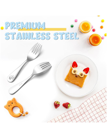 Juego de 6 Tenedores para Niños TeamFar - Acero Inoxidable Seguro