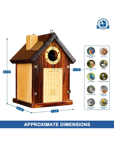 Casa de Aves SISTERBIRD de Madera para Exterior 24cm