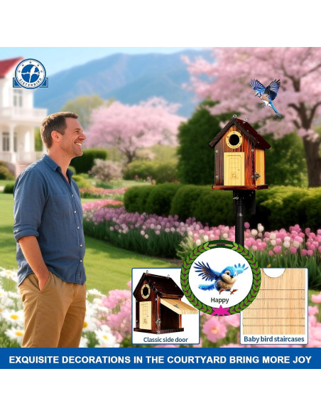 Casa de Aves SISTERBIRD de Madera para Exterior 24cm